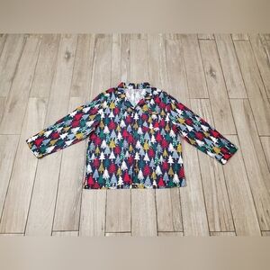 Hanna Andersson unisex 100% cotton Christmas pine tree flannel pajama shirt XL